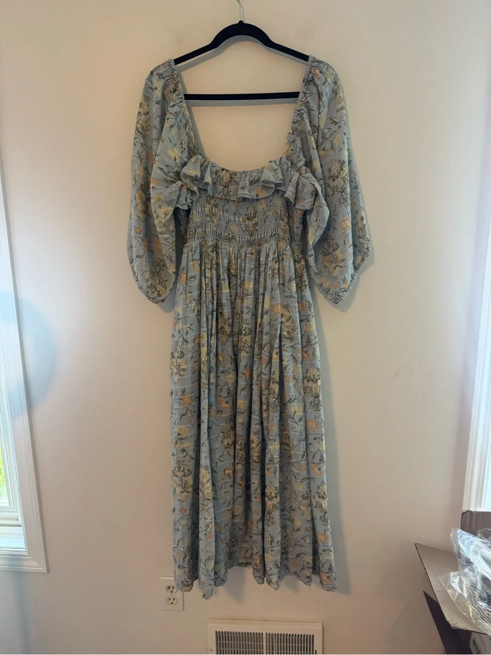 Free People Oasis Printed Midi Dress large lavender